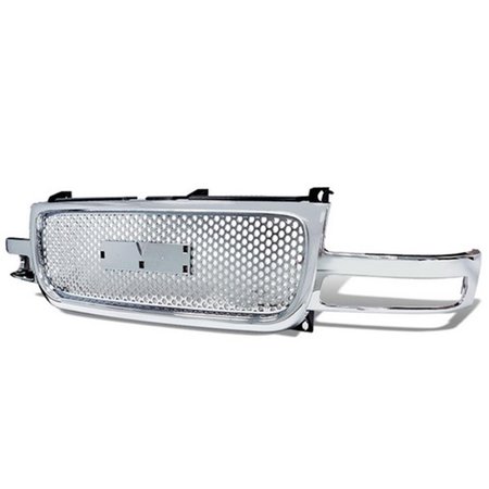 OVERTIME Front Upper Mesh Grille for 99 to 02 GMC Sierra; 14 x 16 x 73 in. - Chrome OV126298